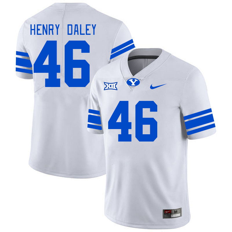 BYU Cougars #46 John Henry Daley Big 12 Conference College Football Jerseys Stitched Sale-White
